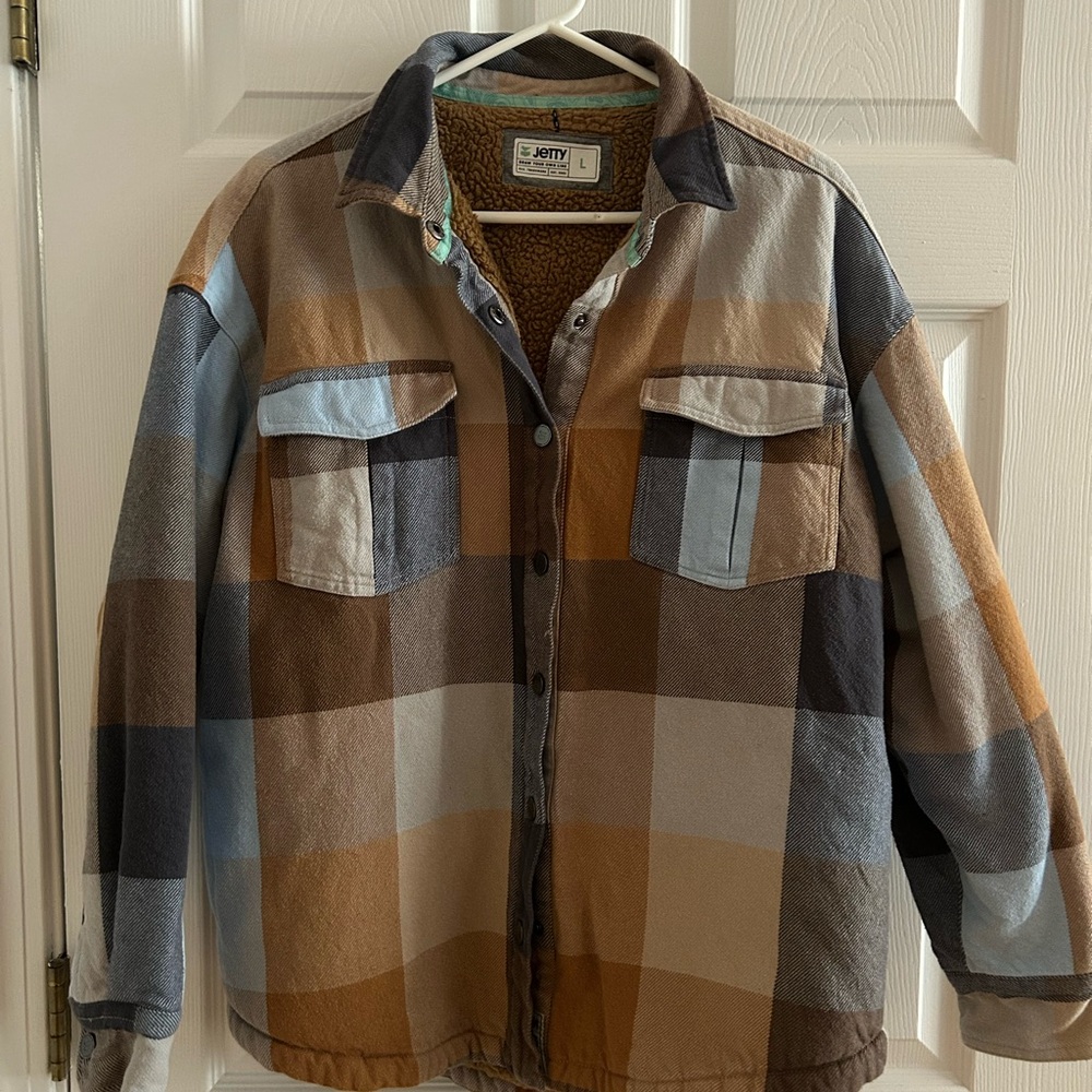 Jetty Women's Multicolor Plaid Shirt Jacket, fleece lined